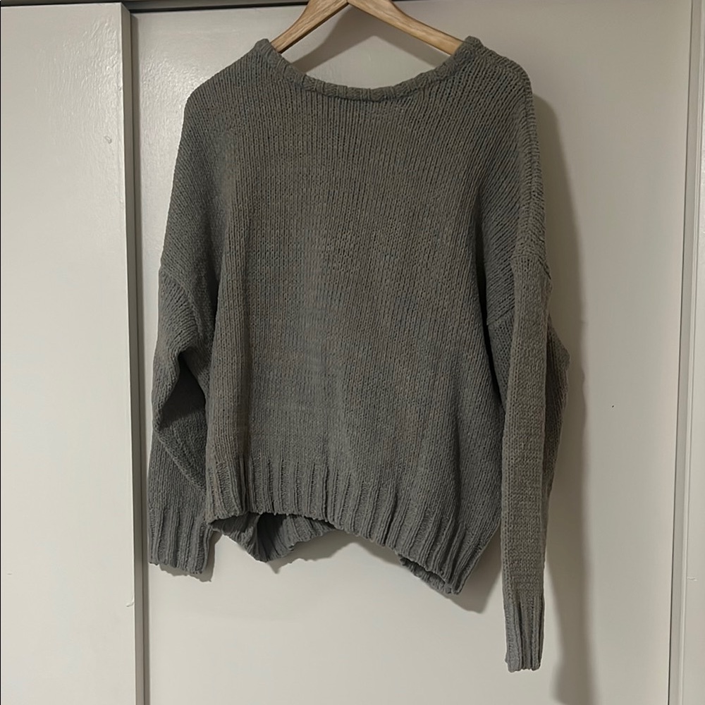 Women's Green Open Back Sweater